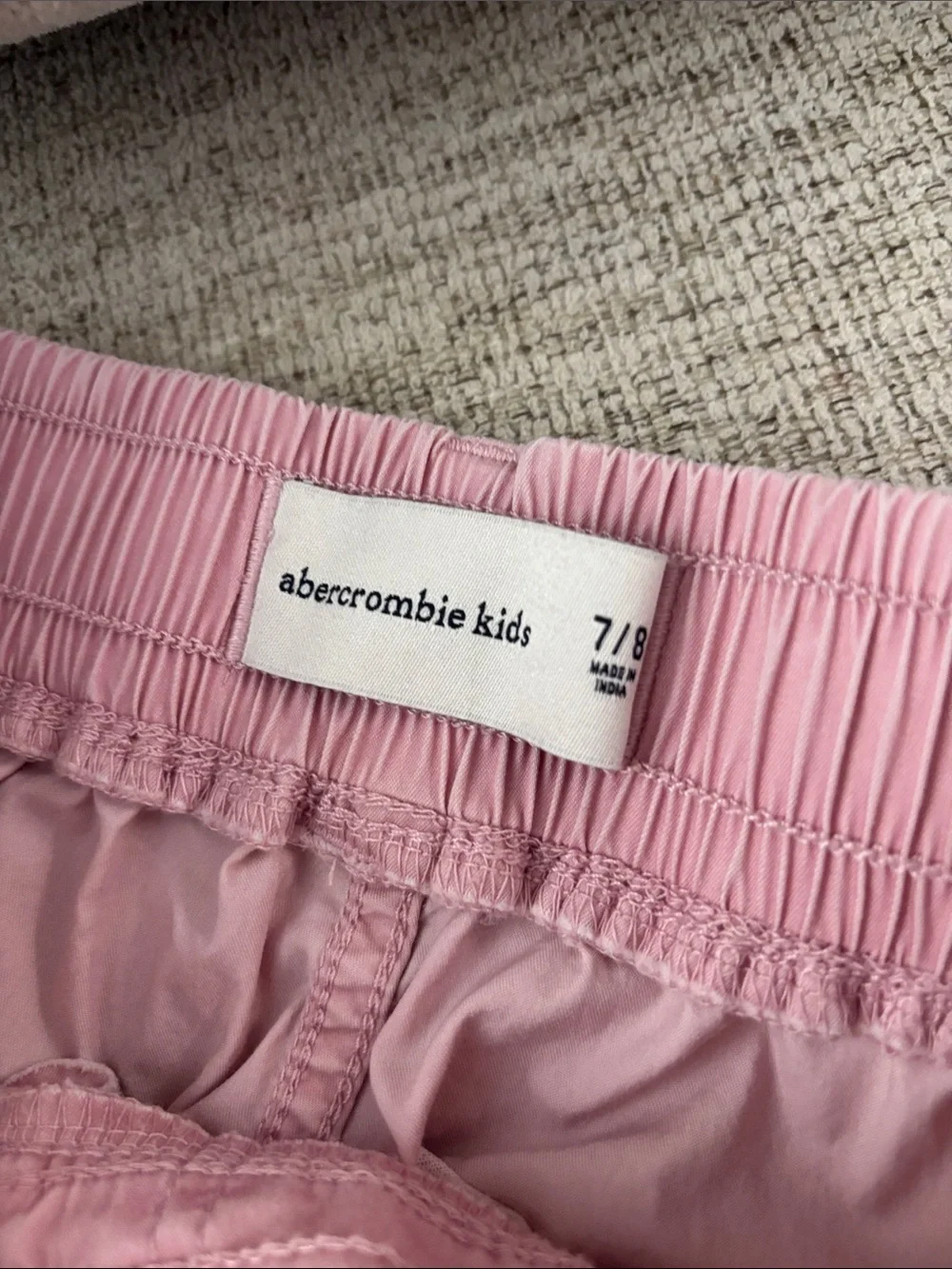 abercrombie kids light pink cargo jogger pants